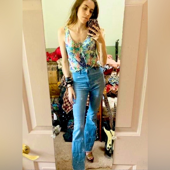 Vintage 90s/Y2K Floral Fairycore Silky Lingerie Style Top - Picture 4 of 4